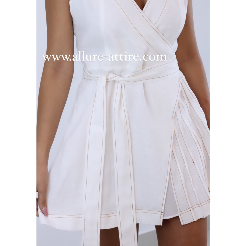 White linen beach dress.