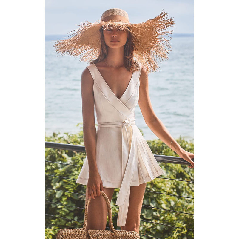 White linen beach dress.