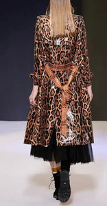 Snakeskin, leopard print, long trench coat