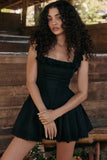 "Midnight Elegance " ruffled baby doll dress